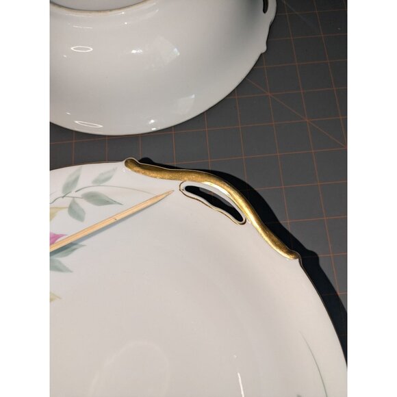 Noritake Azalea Porcelain 2 Bowls open Handles green M mark - Picture 4 of 16